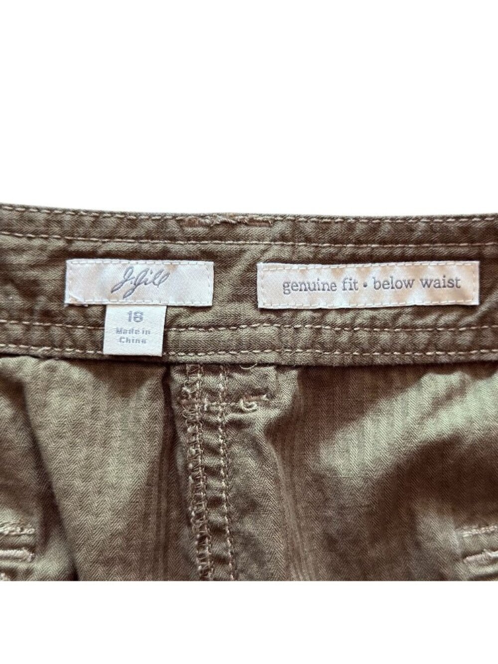 J Jill Shorts Size 18 Green Striped Genuine Fit Below Waist Relaxed Fit Cotton - Picture 9 of 15